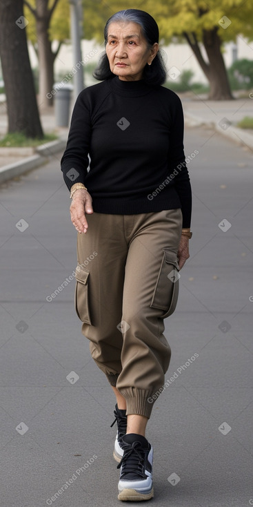 Uzbek elderly female with  black hair