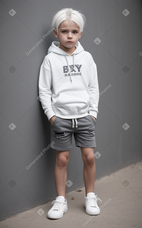 Bulgarian child boy with  white hair