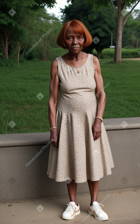 Ugandan elderly female with  ginger hair