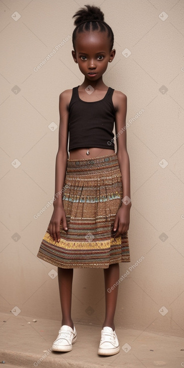 Senegalese child female with  brown hair