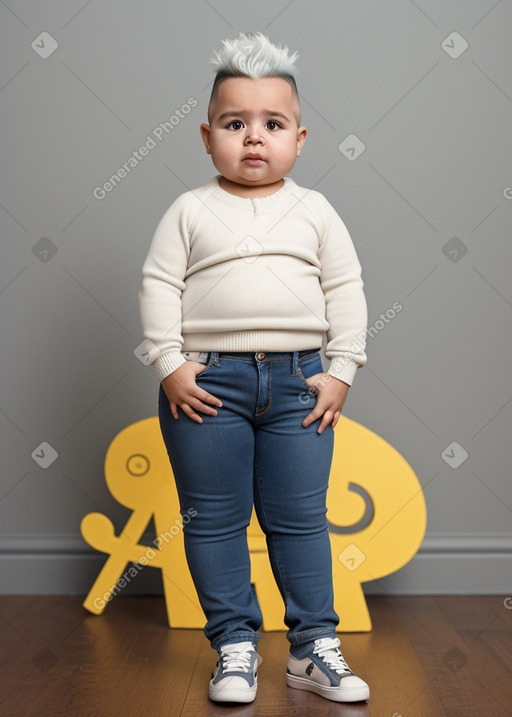 Colombian infant girl with  white hair