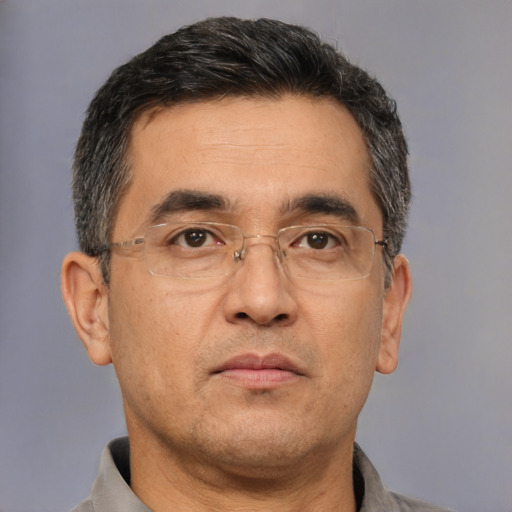 Neutral white adult male with short  brown hair and brown eyes