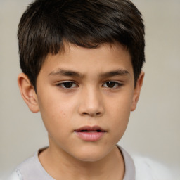 Neutral white child male with short  brown hair and brown eyes