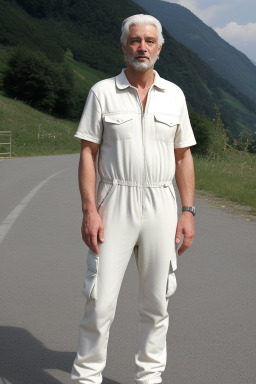 Swiss middle-aged male with  white hair