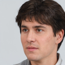 Neutral white adult male with short  brown hair and brown eyes