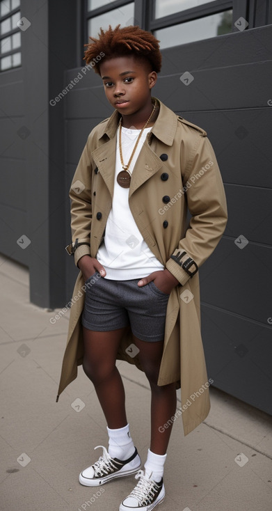 African american teenager boy with  ginger hair