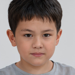 Neutral white child male with short  brown hair and brown eyes