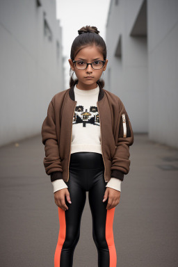 Peruvian child female with  brown hair