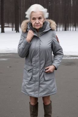 Russian elderly female with  gray hair