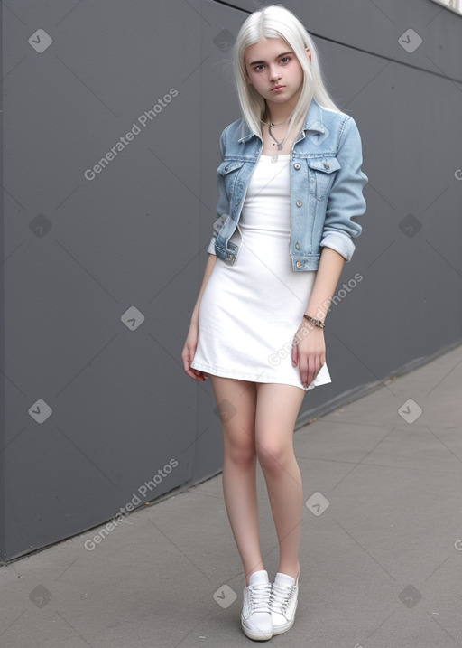 Serbian teenager female with  white hair