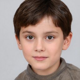 Neutral white child male with short  brown hair and brown eyes