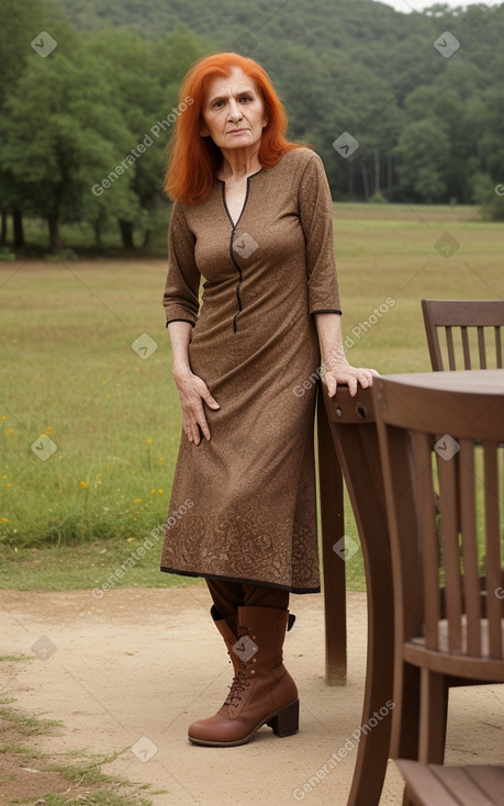 Pakistani elderly female with  ginger hair