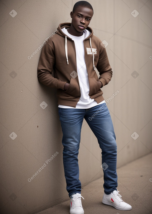 Ghanaian young adult male with  brown hair