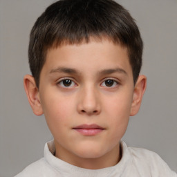 Neutral white child male with short  brown hair and brown eyes