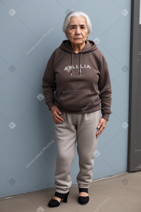 Chilean elderly female with  gray hair