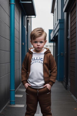 Icelandic infant boy with  brown hair