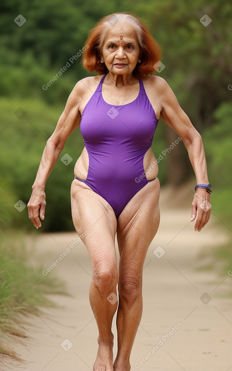 Indian elderly female with  ginger hair