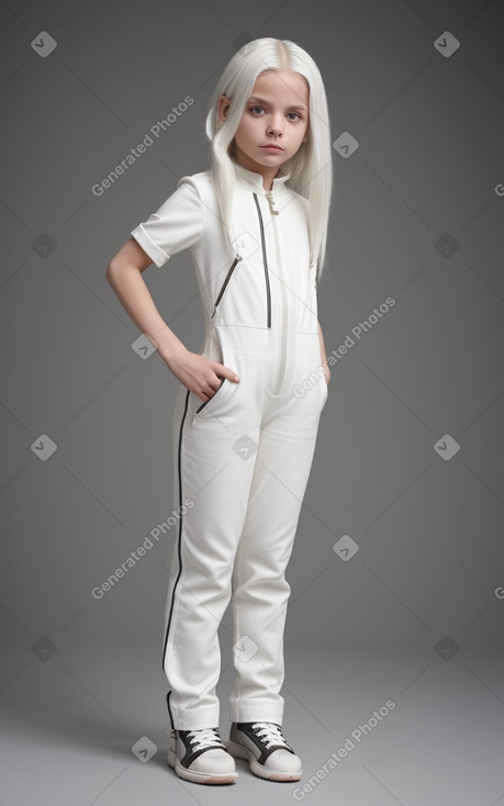 Italian child female with  white hair