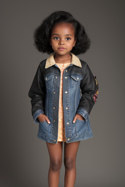 African american child girl with  black hair