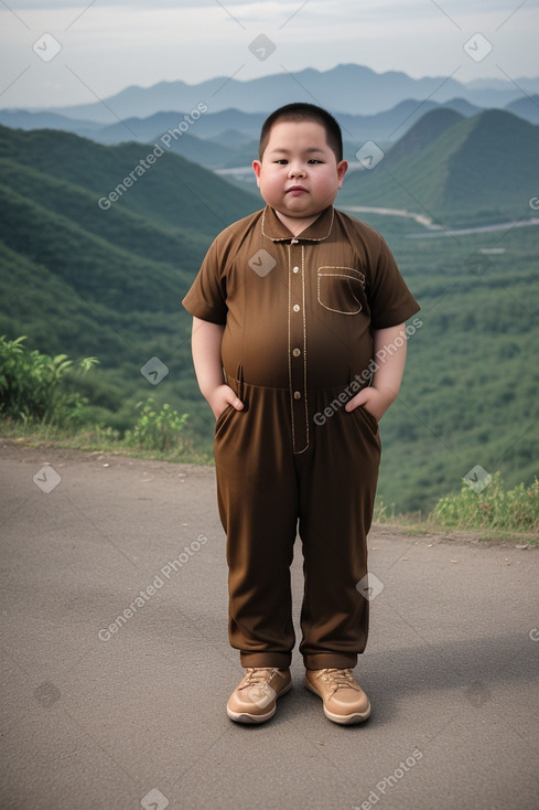 Vietnamese child boy with  brown hair