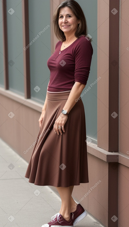 Chilean middle-aged female with  brown hair