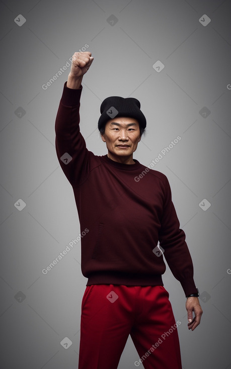 Mongolian 45 years male with  black hair