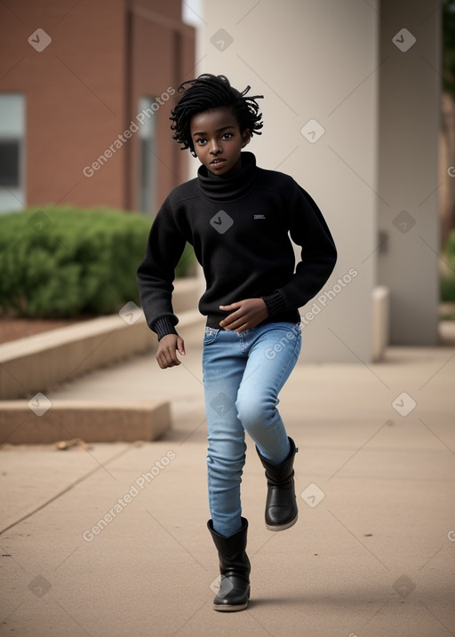 Sudanese teenager boy with  black hair