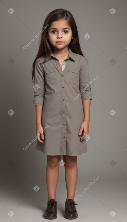 Panamanian child girl with  brown hair