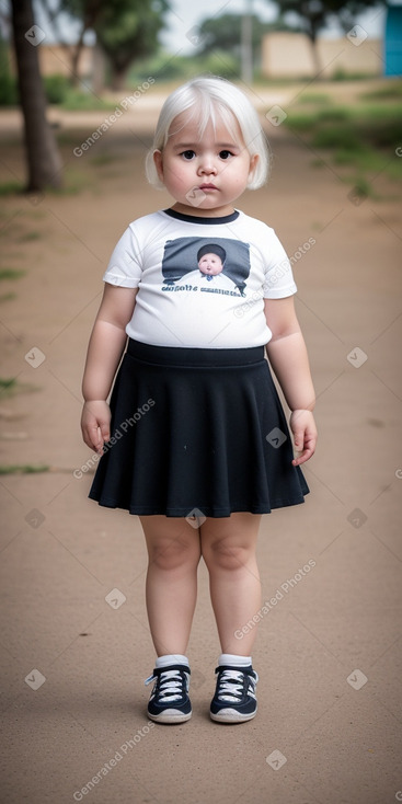 Paraguayan infant girl with  white hair