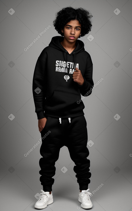 African american teenager male with  black hair