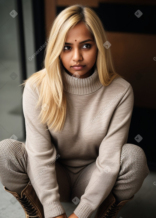 Sri lankan adult female with  blonde hair