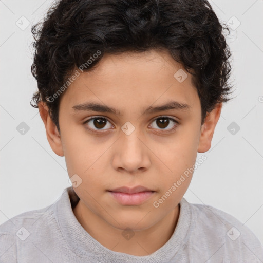 Neutral white child male with short  brown hair and brown eyes