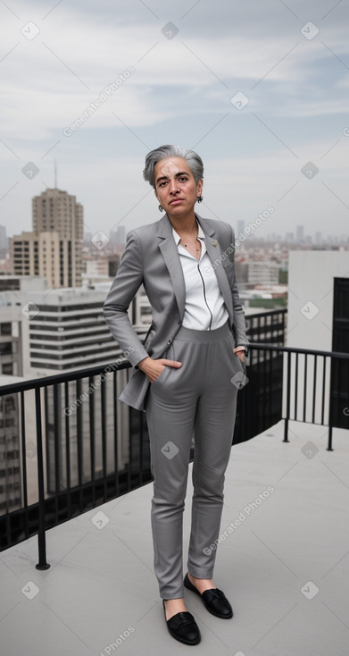 Venezuelan adult non-binary with  gray hair