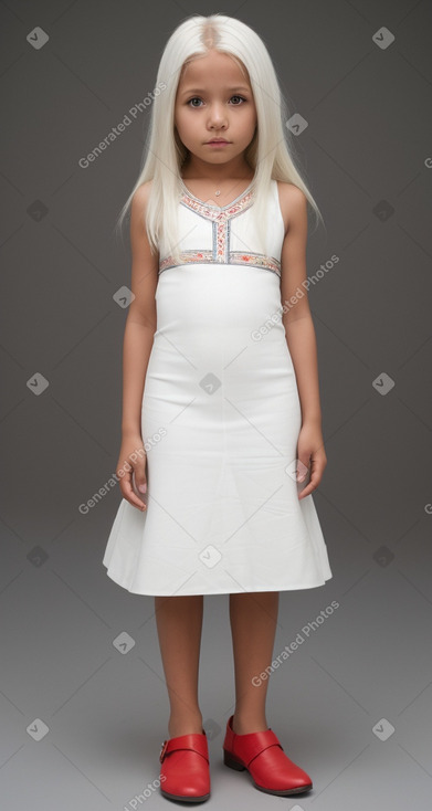 Peruvian child girl with  white hair