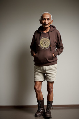 Nepalese elderly male with  brown hair