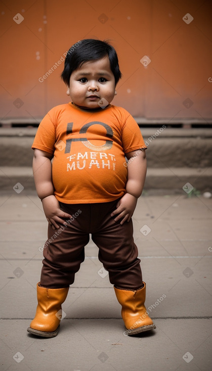 Nepalese infant boy with  brown hair