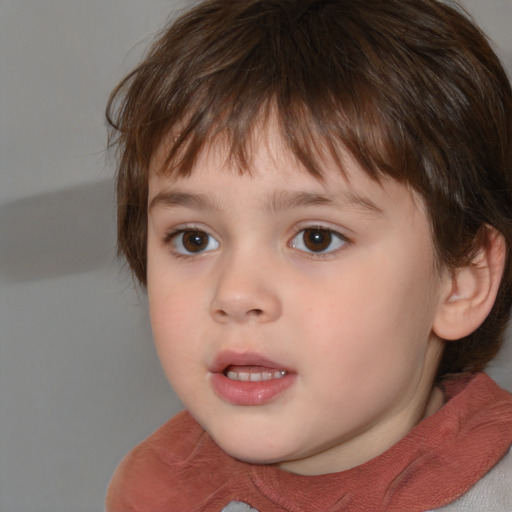 Neutral white child male with medium  brown hair and brown eyes