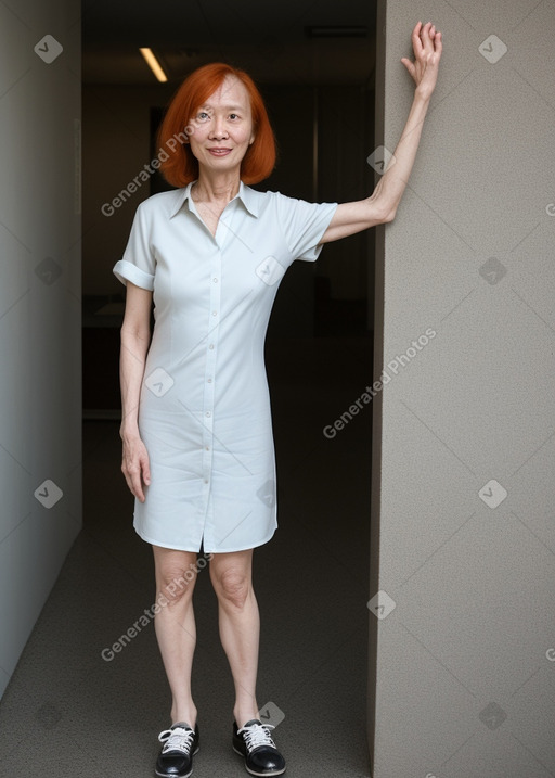 Singaporean 45 years female with  ginger hair