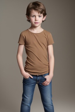 French child boy with  brown hair