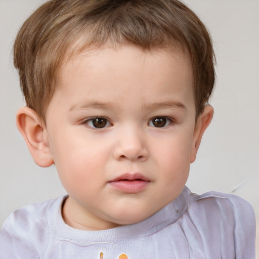 Neutral white child male with short  brown hair and brown eyes