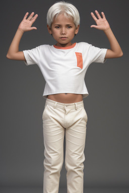 Bolivian child boy with  white hair