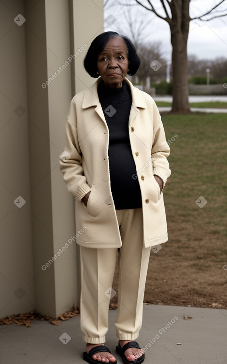 African elderly female with  black hair