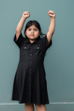 Bolivian child girl with  black hair