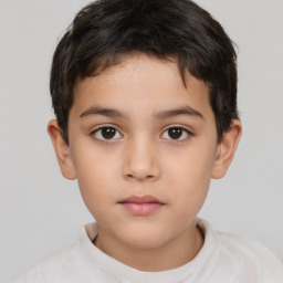 Neutral white child male with short  brown hair and brown eyes