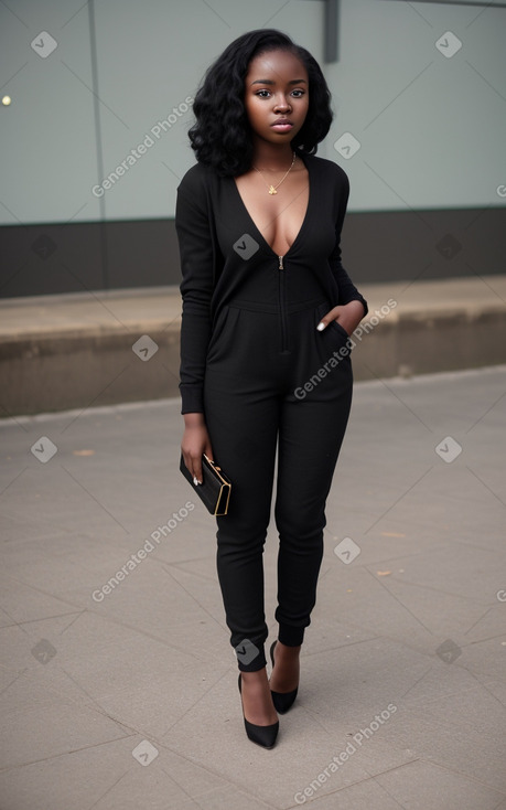 Ghanaian teenager female with  black hair