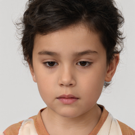 Neutral white child male with short  brown hair and brown eyes