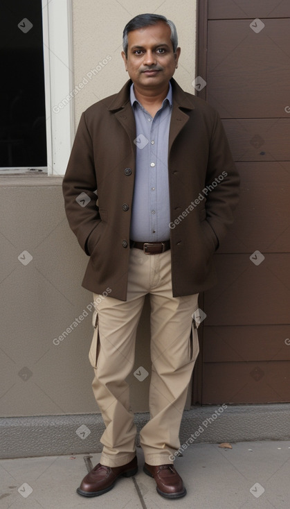 Indian middle-aged male with  brown hair