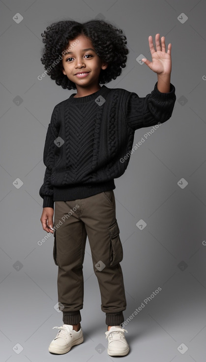 African american child male with  black hair