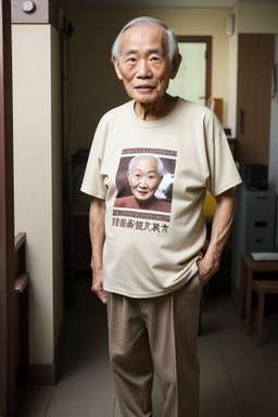 Taiwanese elderly male with  brown hair