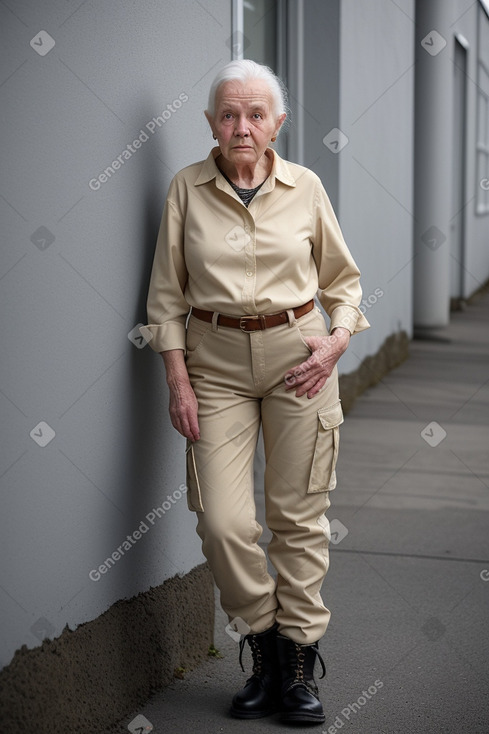 Icelandic elderly female with  black hair